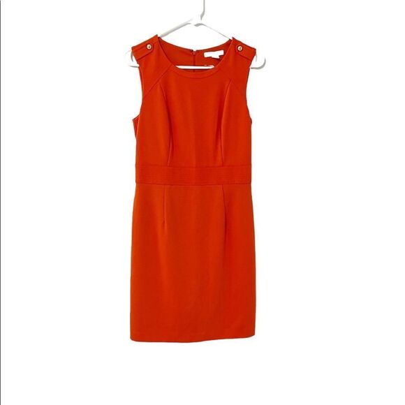 Banana Republic Factory Orange Shift Dress Size 4 Petite - Picture 1 of 6